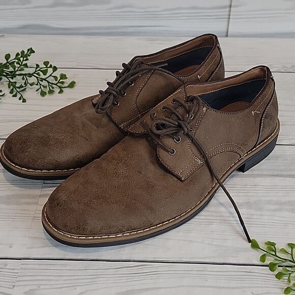 Robert David Davenport Mens Brown Faux Suede Oxfords Casual Shoes Size 9.5 - Picture 9 of 9